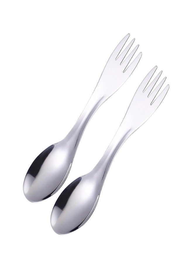 Relatable 2 in 1 Fork and Spoon Combo 2-Pack Stainless Steel Camping Utensil, Spork for Backpacking, Hiking, Outdoors (2) - Image 1
